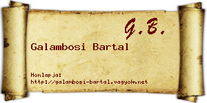 Galambosi Bartal névjegykártya